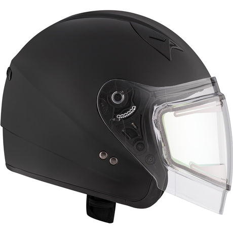 CKX VG977 Open-Face Helmet, Winter Solid Electric Matte Black XL Electric Double Shield - Driven Powersports