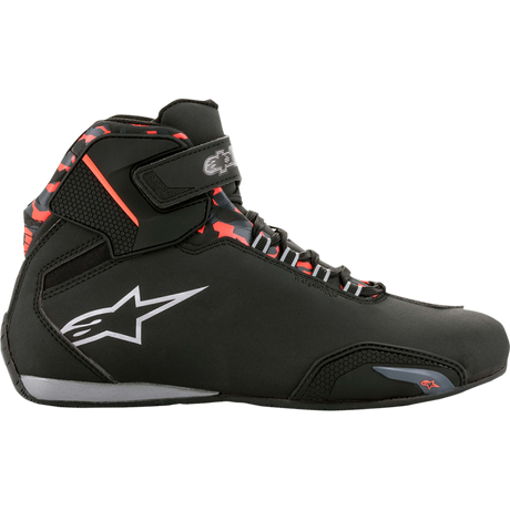 ALPINESTARS SHOE SEKTOR WP Black/Dark Gray/Fluo Red Right Side - Driven Powersports