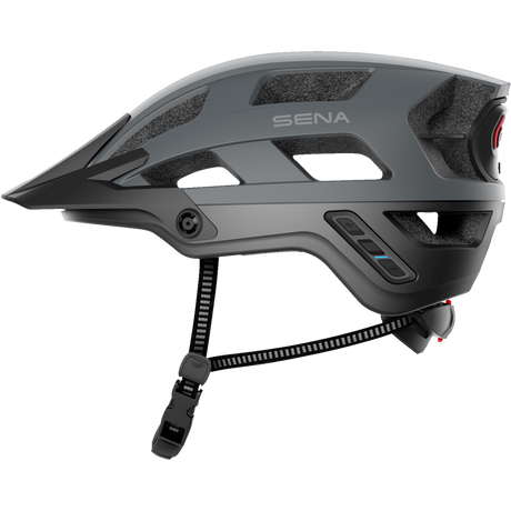 SENA M1 EVO SENA MTB HELMET Matte Gray Left Side - Driven Powersports