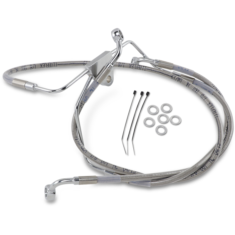 DRAG SPECIALTIES 96-07 FLHT/X FRT S/S BRAKE LINE KIT +6 Front - Driven Powersports