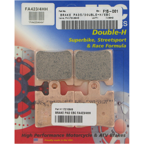 EBC FA423/4HH DOUBLE H SERIES BRAKE PAD SET 3/4 Front - Driven Powersports
