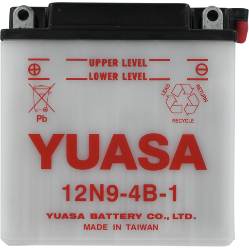 YUASA 12N9-4B-1 CONVENTIONAL 12 VOLT 3/4 Front - Driven Powersports