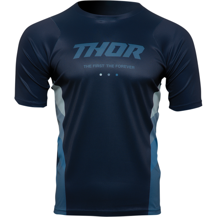 THOR JRSY ASIST REACT Midnight/Teal Front - Driven Powersports