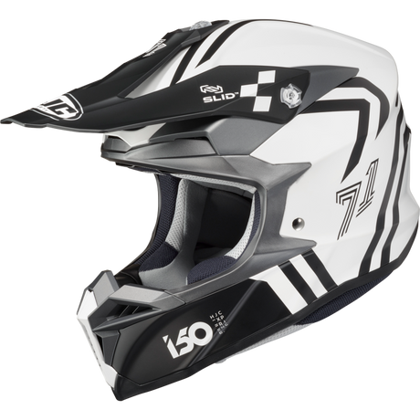 HJC i50 HEX Semi Flat White/Black Front - Driven Powersports
