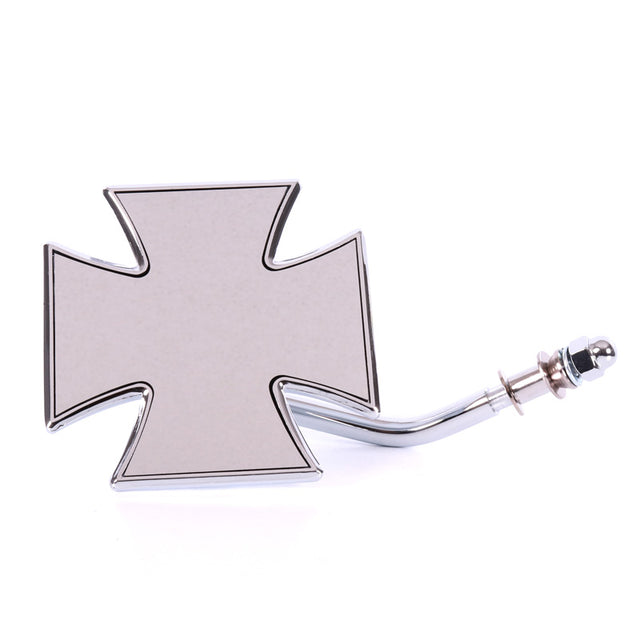 MALTESE CROSS DIE MIRROR Chrome - Driven Powersports