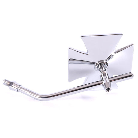 MALTESE CROSS DIE MIRROR Chrome - Driven Powersports