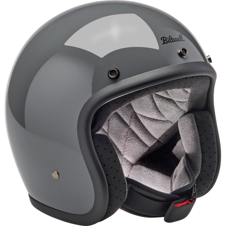 BILTWELL HELMET BONANZA Gloss Grey Front - Driven Powersports