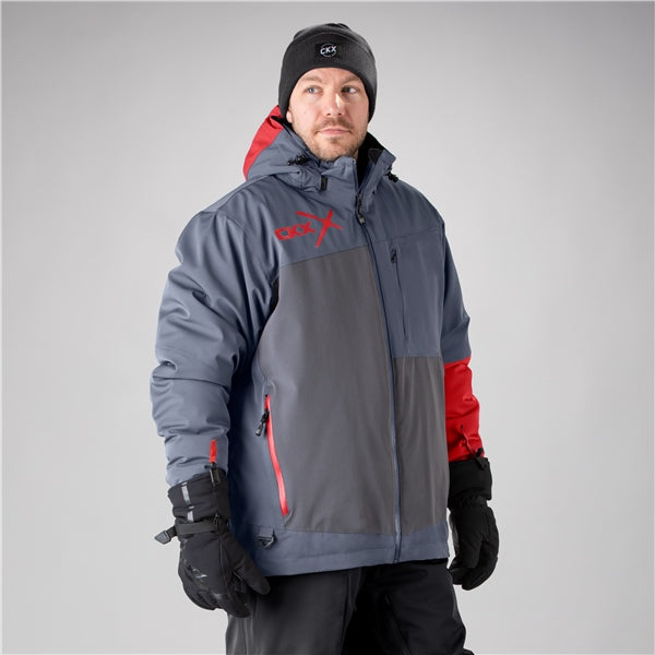 CKX Alaska Men Jacket MY23 - Gray/Red L Gray, Red L - Driven Powersports