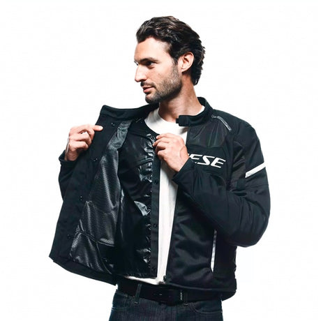 Dainese AIr Frame 3 Text Jacket - Men Black/White 46 - Driven Powersports