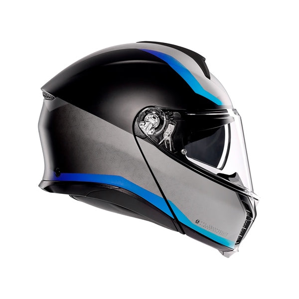 AGV HELM T-MODULAR STRAY Matte Black/Gray/Blue 2XL - Driven Powersports