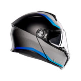 AGV HELM T-MODULAR STRAY Matte Black/Gray/Blue 2XL - Driven Powersports