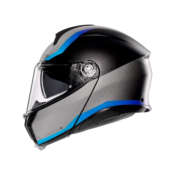 AGV HELM T-MODULAR STRAY Matte Black/Gray/Blue 2XL - Driven Powersports