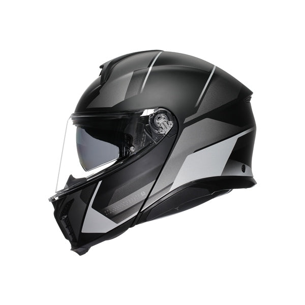 AGV HELM T-MODULAR PERCEP Matte Black/Silver 2XL - Driven Powersports