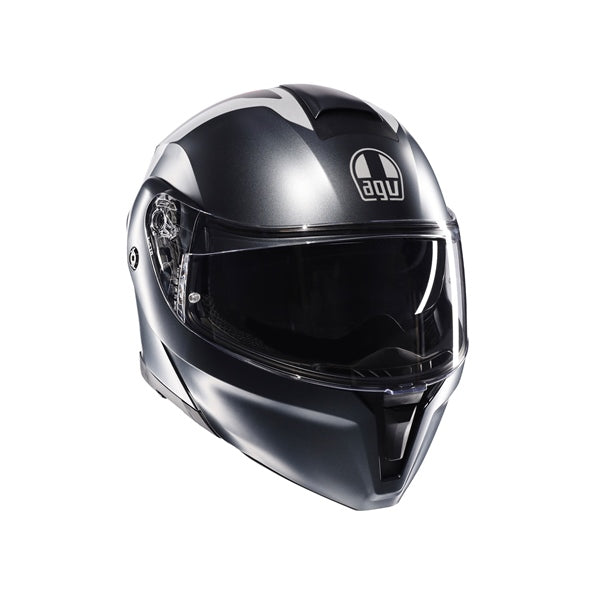 AGV HELM S-MODULAR RESIA Matte Gray/Silver/Red 2XL - Driven Powersports