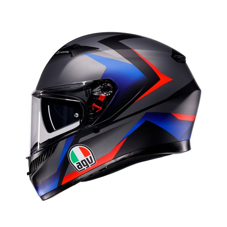 AGV HELM K3 STRIGA Matte Black/Blue/Red 2XL - Driven Powersports