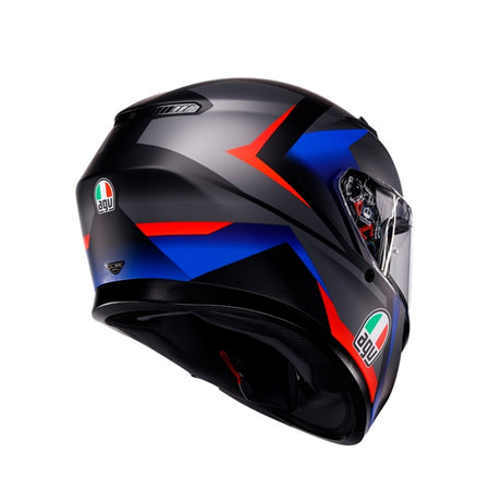 AGV HELM K3 STRIGA Matte Black/Blue/Red 2XL - Driven Powersports