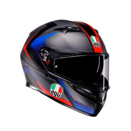 AGV HELM K3 STRIGA Matte Black/Blue/Red 2XL - Driven Powersports