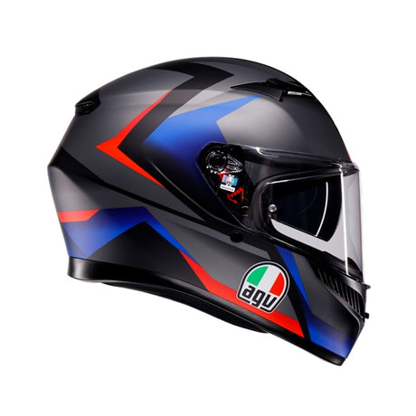 AGV HELM K3 STRIGA Matte Black/Blue/Red 2XL - Driven Powersports