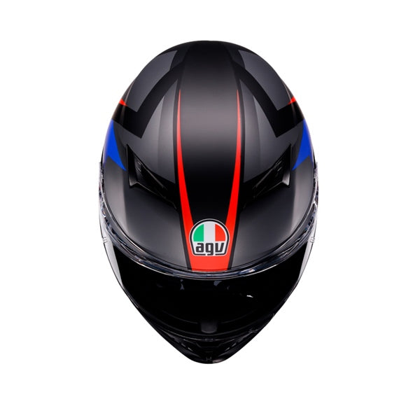 AGV HELM K3 STRIGA Matte Black/Blue/Red 2XL - Driven Powersports