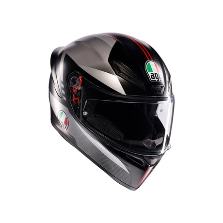 AGV HELM K1 S LAP Matte Black/Gray/Red 2XL - Driven Powersports