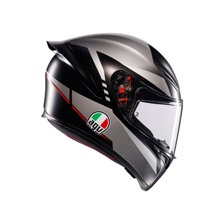 AGV HELM K1 S LAP Matte Black/Gray/Red 2XL - Driven Powersports