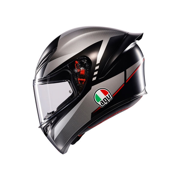 AGV HELM K1 S LAP Matte Black/Gray/Red 2XL - Driven Powersports