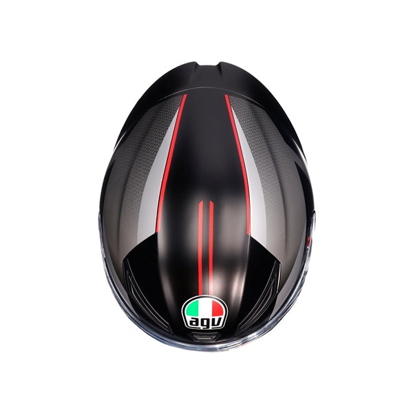 AGV HELM K1 S LAP Matte Black/Gray/Red 2XL - Driven Powersports