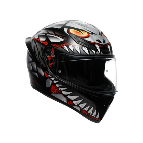 AGV HELM K1 S LYZARD Matte Black/Gray/Red 2XL - Driven Powersports