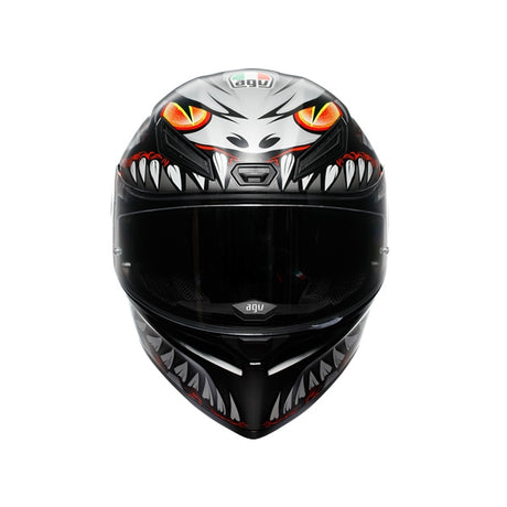 AGV HELM K1 S LYZARD Matte Black/Gray/Red 2XL - Driven Powersports
