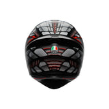 AGV HELM K1 S LYZARD Matte Black/Gray/Red 2XL - Driven Powersports