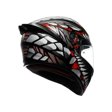 AGV HELM K1 S LYZARD Matte Black/Gray/Red 2XL - Driven Powersports