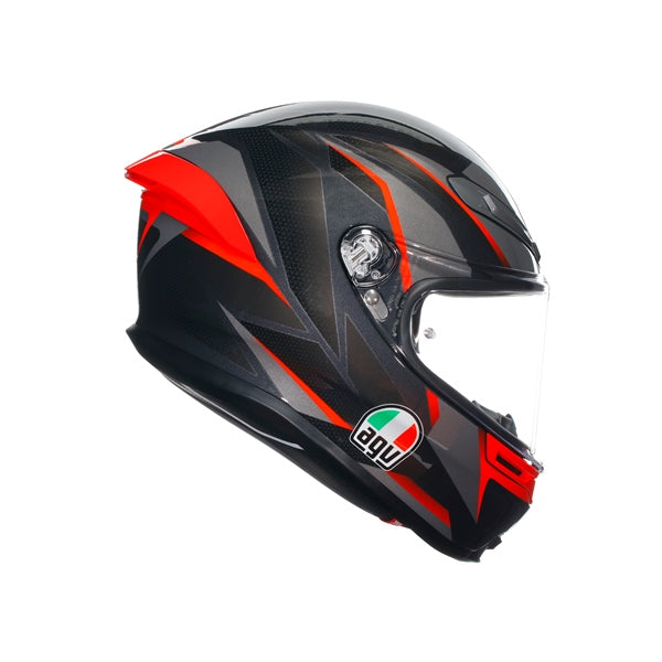 AGV HELM K6 S SLASHCUT Black/Gray/Red 2XL - Driven Powersports
