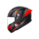 AGV HELM K6 S SLASHCUT Black/Gray/Red 2XL - Driven Powersports