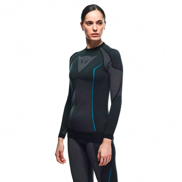 Dainese Dry LS - Long Sleeve Base Layer - Women Black/Blue XS-S - Driven Powersports
