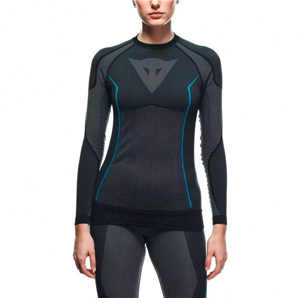 Dainese Dry LS - Long Sleeve Base Layer - Women Black/Blue XS-S - Driven Powersports