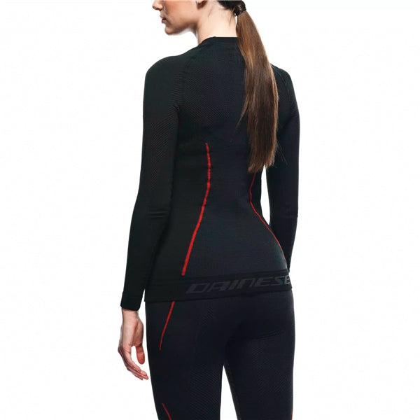 Dainese Thermo LS - Long Sleeve Base Layer for Women - Women Black/Red XS-S - Driven Powersports