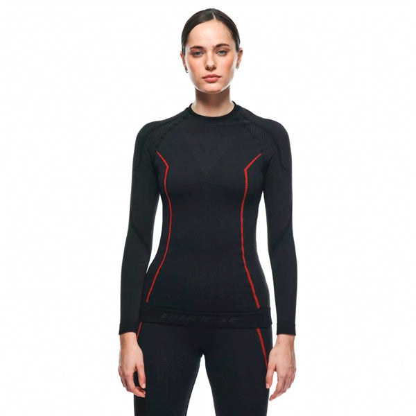 Dainese Thermo LS - Long Sleeve Base Layer for Women - Women Black/Red XS-S - Driven Powersports