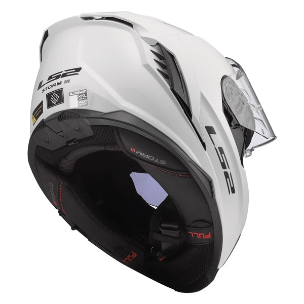 LS2 Storm III Full-Face Helmet Solid Glossy White 3XL - Driven Powersports