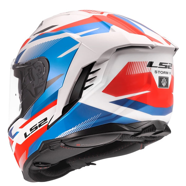 LS2 Storm III Full-Face Helmet Komai White/Blue/Red 2XS - Driven Powersports