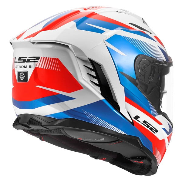 LS2 Storm III Full-Face Helmet Komai White/Blue/Red 2XS - Driven Powersports