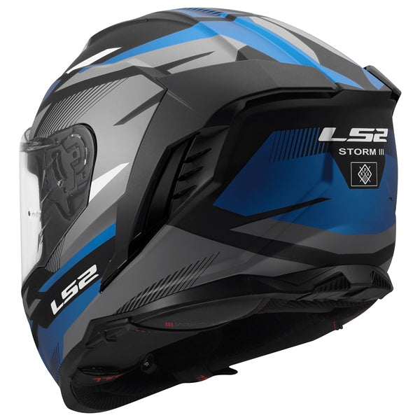 LS2 Storm III Full-Face Helmet Komai Matte Black/Blue XS - Driven Powersports