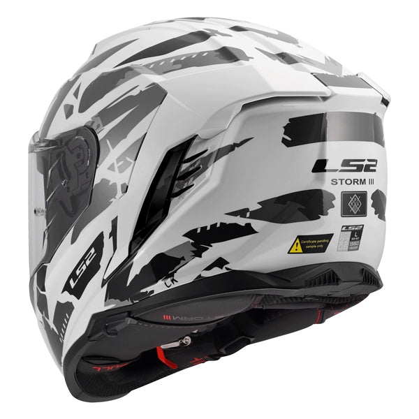 LS2 Storm III Full-Face Helmet Kaos White/Gray 2XS - Driven Powersports