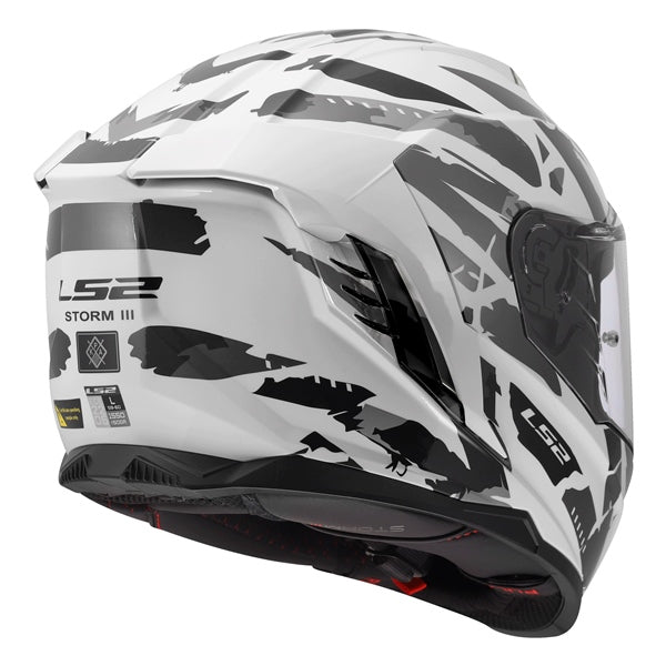 LS2 Storm III Full-Face Helmet Kaos White/Gray 2XS - Driven Powersports