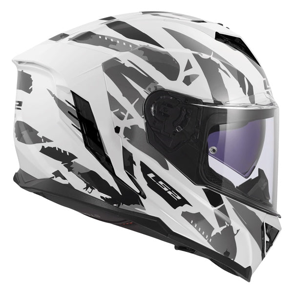 LS2 Storm III Full-Face Helmet Kaos White/Gray 2XS - Driven Powersports