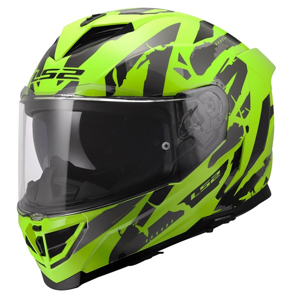 LS2 Storm III Full-Face Helmet Kaos High-Visibility Yellow 2XS - Driven Powersports