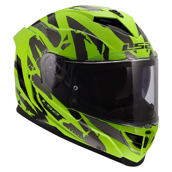 LS2 Storm III Full-Face Helmet Kaos High-Visibility Yellow 2XS - Driven Powersports