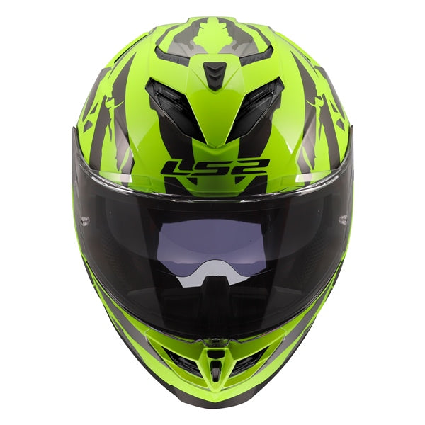 LS2 Storm III Full-Face Helmet Kaos High-Visibility Yellow 2XS - Driven Powersports