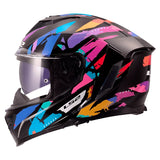 LS2 Storm III Full-Face Helmet Kaos Black/Mauve/Blue XL - Driven Powersports