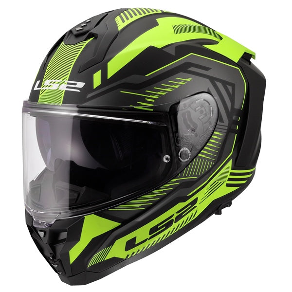 LS2 Challenger II Full-Face Helmet Dravix Matte High-Visibility Yellow XS - Driven Powersports