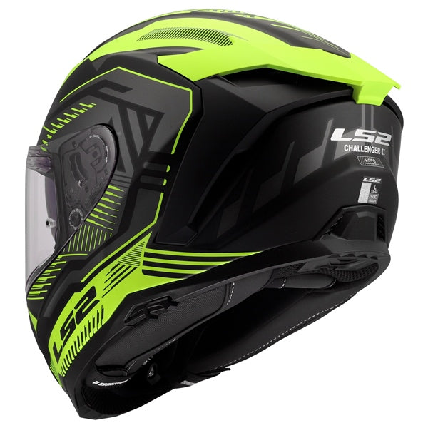 LS2 Challenger II Full-Face Helmet Dravix Matte High-Visibility Yellow XS - Driven Powersports